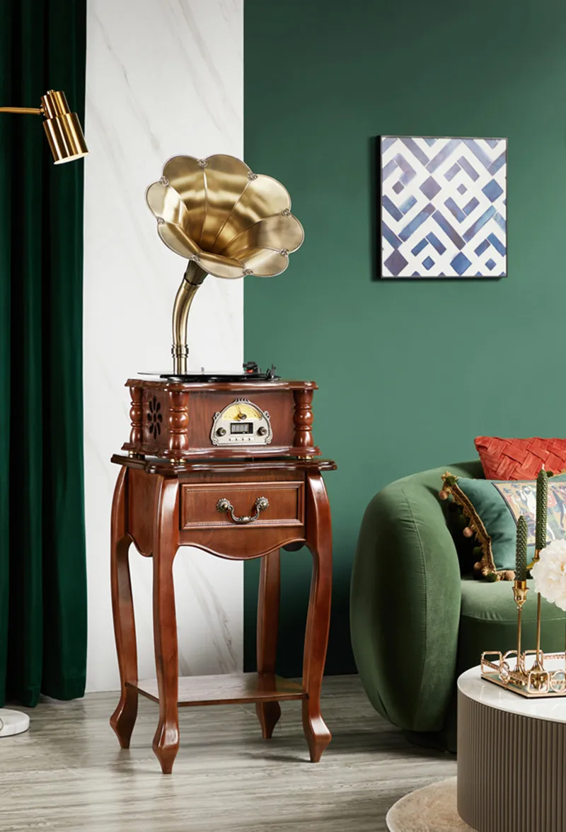 

Hooqu Gramophone Vinyl Records Turntable Player, Gramophone, Phonograph With A Bass