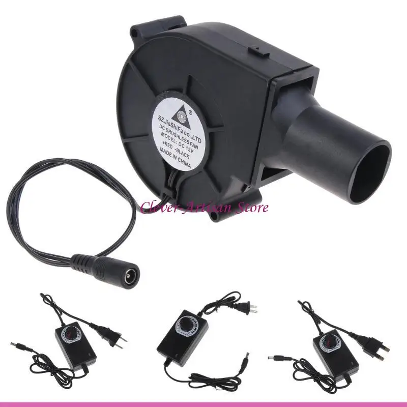 E06B Nấu Ăn Ngoài Trời BBQ Quạt Than Khởi Động Máy Thổi Động Đồ Nướng 110V 220V Máy Thổi Khí Có Thể Điều Chỉnh Tốc Độ Với Ống