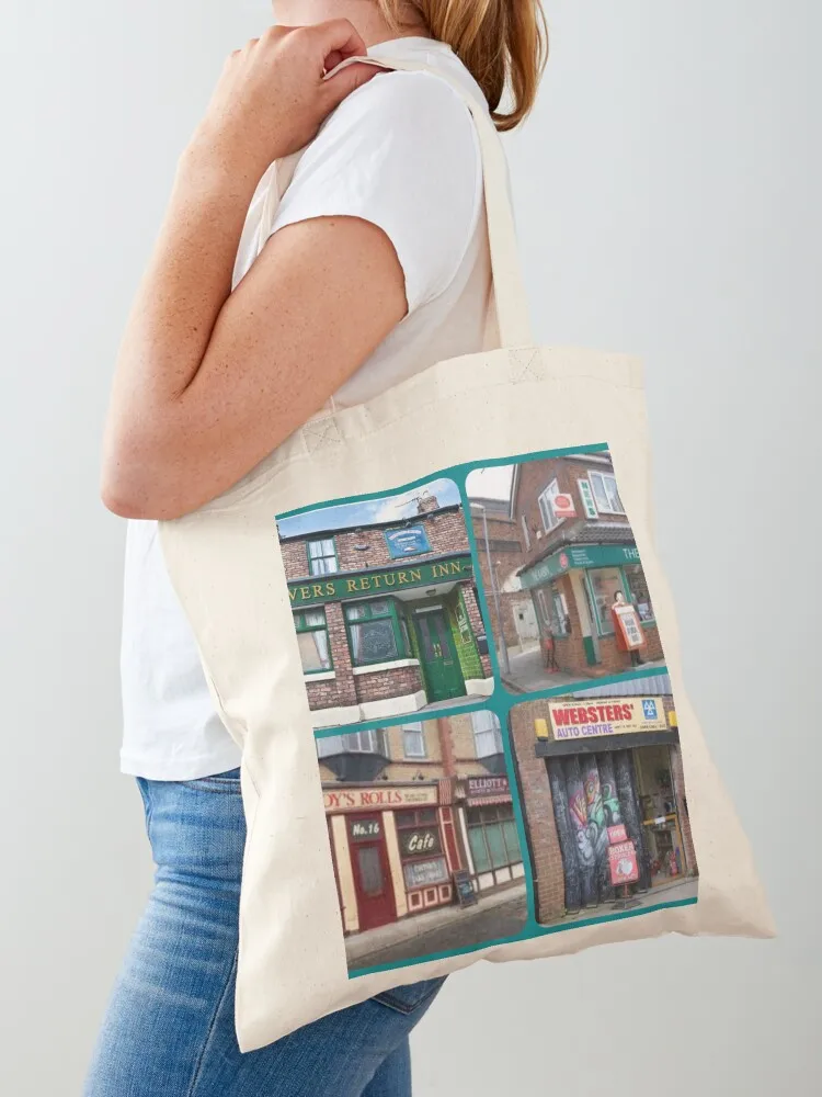 Corrie iconic buildings Tote Bag tote bag men's reusable shopping bags Large bags for women Canvas Tote Bag