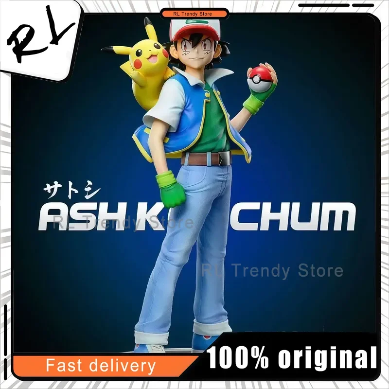 Ash Ketchum Anime Figur 18 cm PVC Gk Statue Modell Sammeln Puppe Für Zimmer Schreibtisch Dekoration Action Figur Spielzeug Mit Brock nebligen