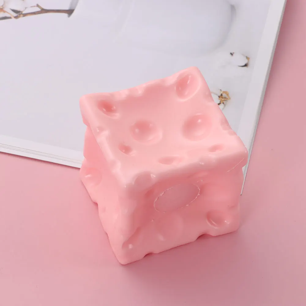 

Мягкий антистрессовый мячик-кубик в форме сыра, не прыгающий, с текстурой для снятия стресса, сенсорный, для ASMR-терапии