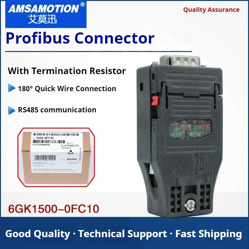 AmsamotionAmsamotion 6GK1500-0FC10 180° Degree Profibus DP Bus Connector RS485 Plug Cable Connector