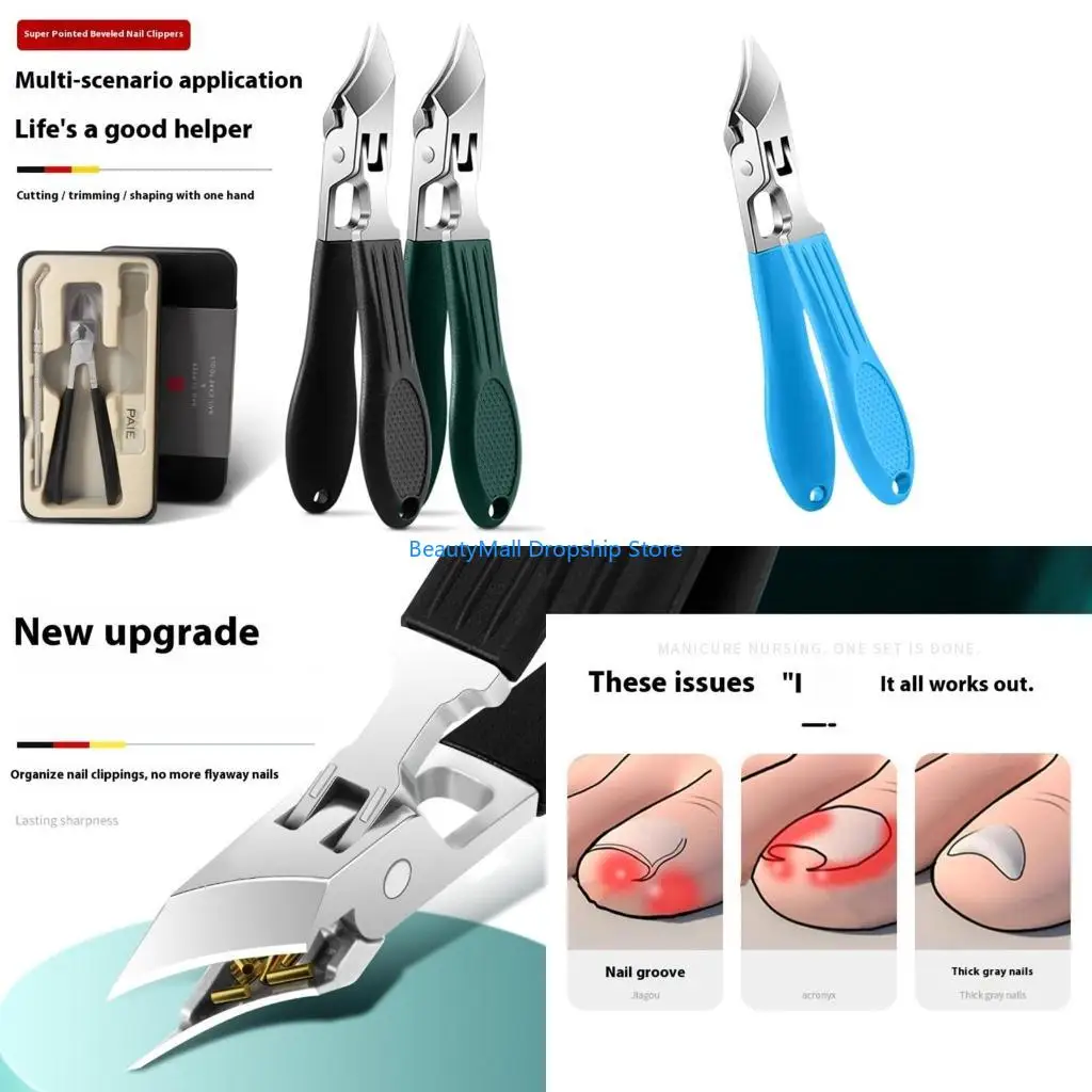 40JD Wide Jaw Slanted Trimmer for Thick Toenails with Stainless Steel Construction For Precise Toenail And Cuticle Care