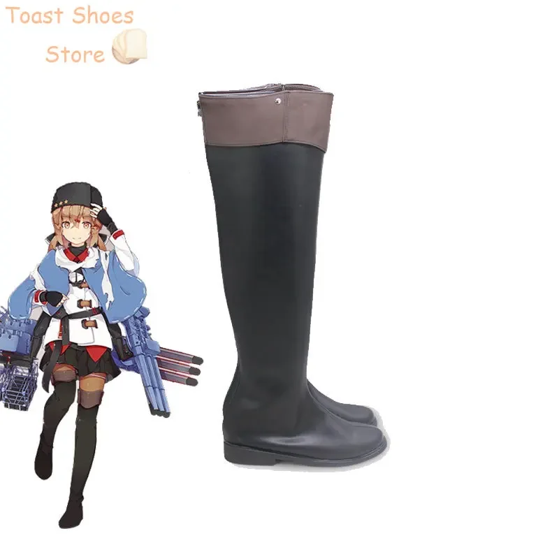 Gra Kantai Collection Tashkent Cosplay Shoes Halloween Carnival Boots PU Leather Shoes Cosplay Props Costume Prop