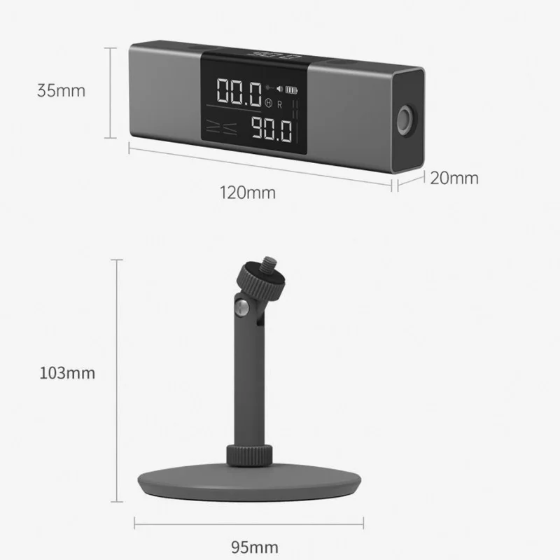 LI1 Laser Angle Casting Instrument Xiaomi DUKA Angle Meter Measure Tools Protractor Digital Inclinometer Double-sided HD Screen