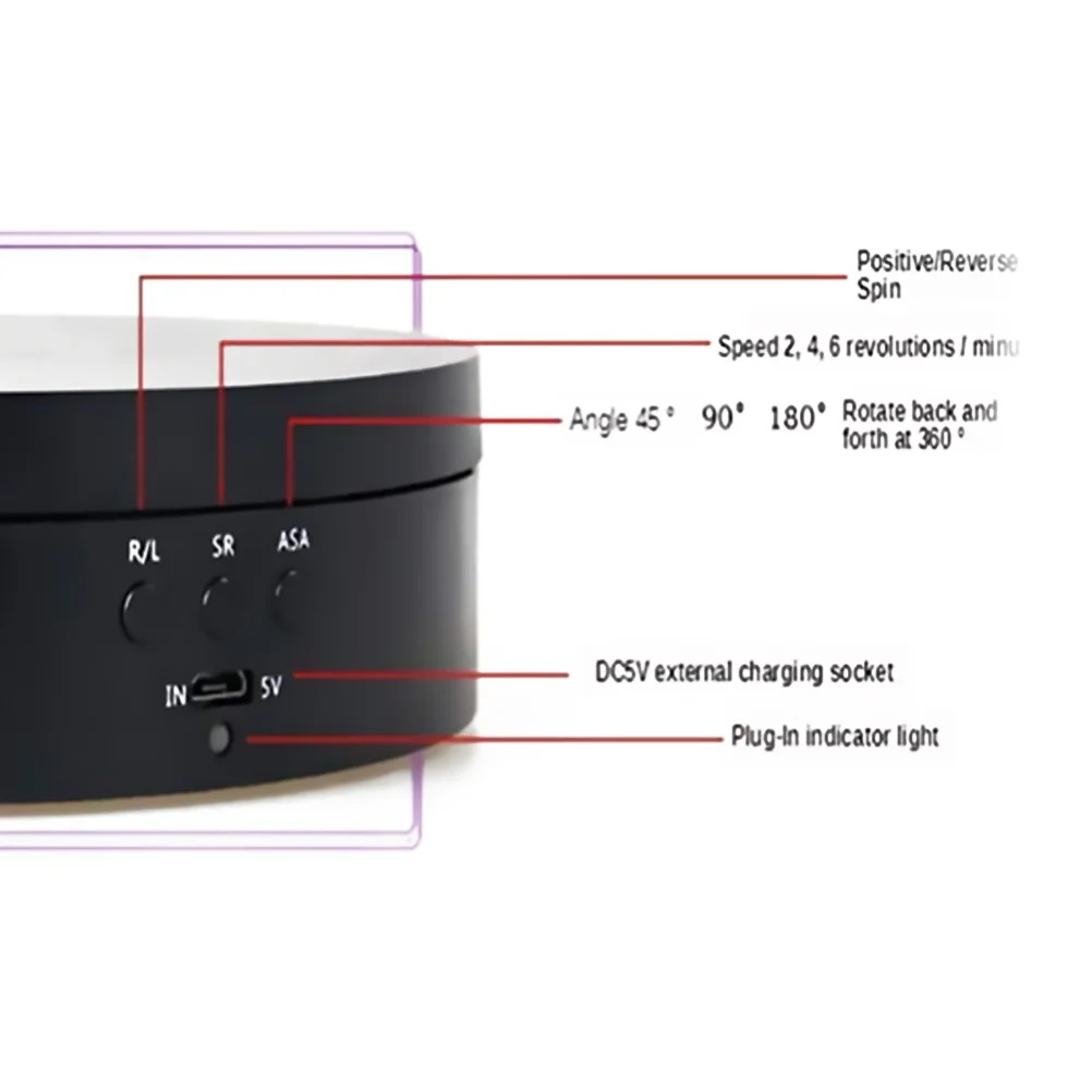 Rotating Display Stand Motorized Adjustable 2 4 6 Rotation 45 90 180 360 Degrees Jewelry Turntable Electric Motorized
