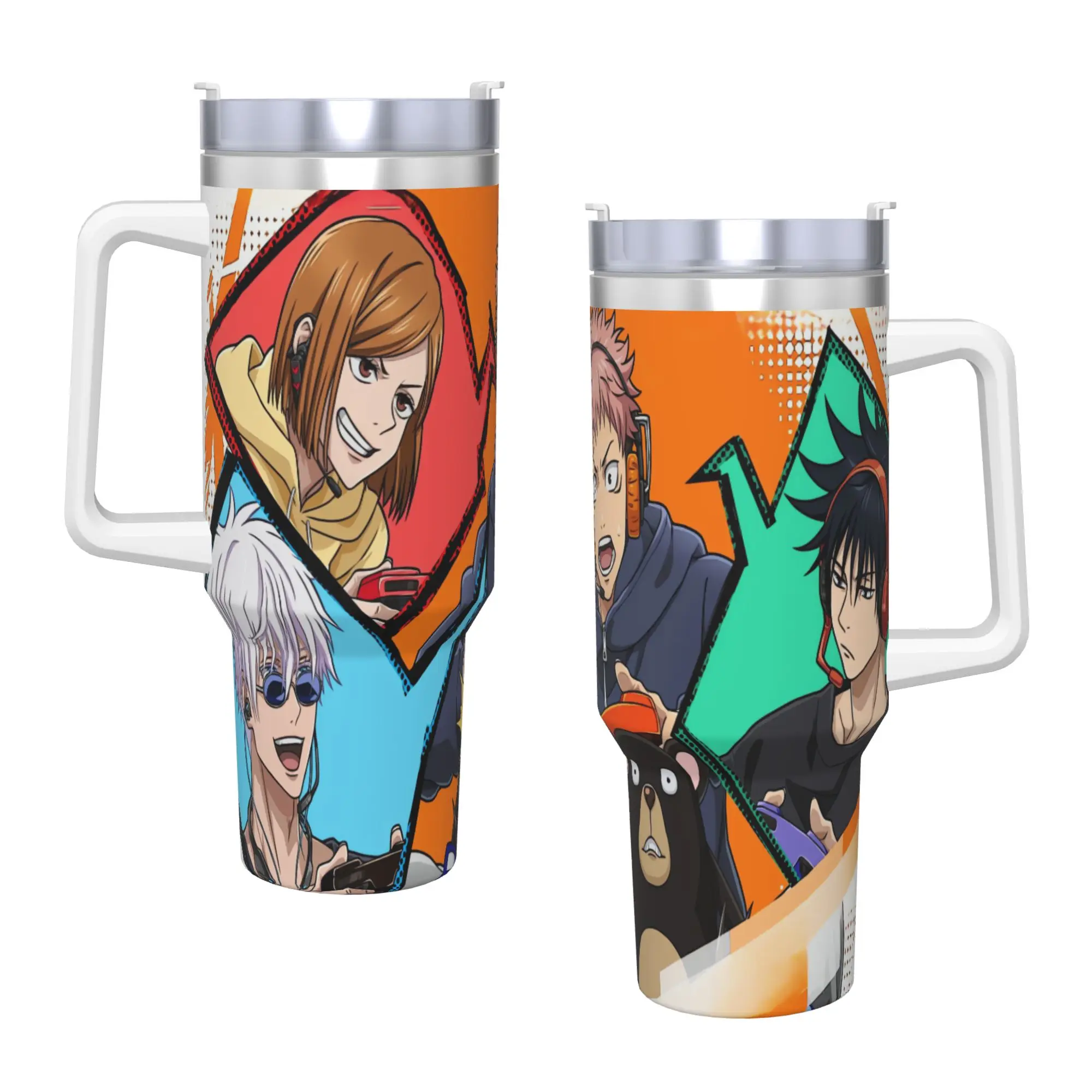 Stainless Steel Tumbler Anime Juju Characters Car Mugs With Straws  Travel Hot Drinks Water Bottle Insulated 40oz Thermal Mug
