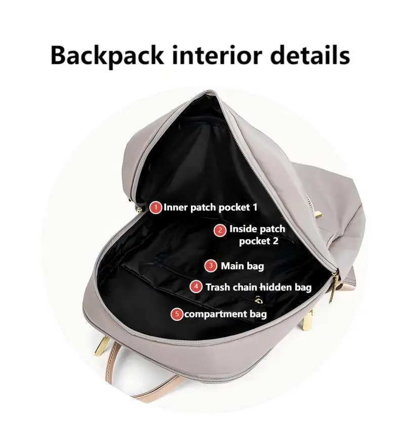 여성용 노트북 백팩, 대용량 멀티 포켓, 방수 옥스포드, 2025 신제품, 14인치 노트북에 적합, 통근 여행