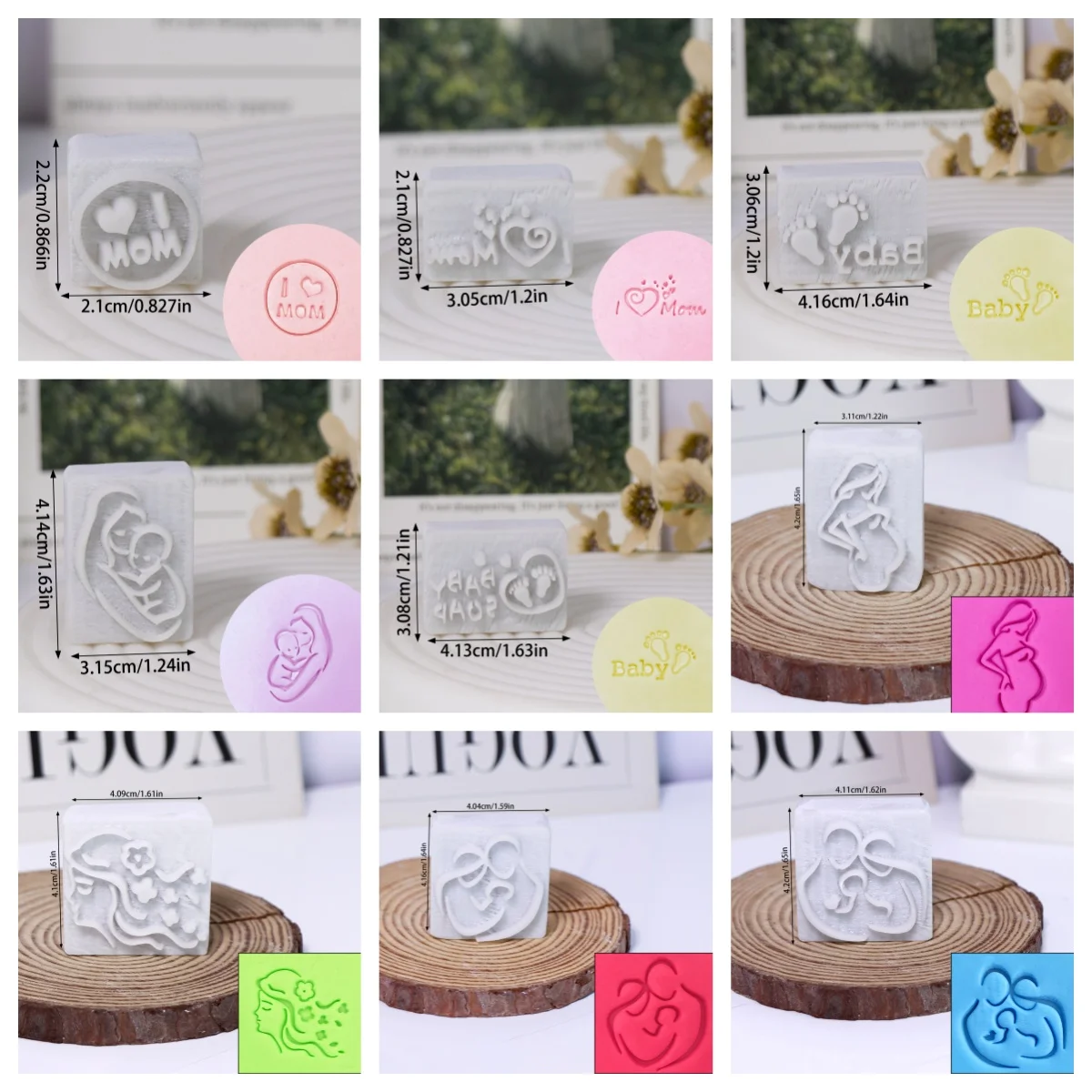 DIY Multi-Muster geprägte Stempel Handseifenstempel weiße Harzseife geprägte Stempel Ton Kunst Handwerk machen Geschenke