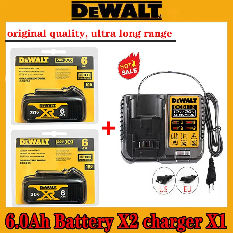 New 100% Original 5000mAh 20V for Dewalt Power Tool Battery DCB206 20V 5.0Ah Battery DCB206 20V Battery Dcd796 DCF921 DCF921N