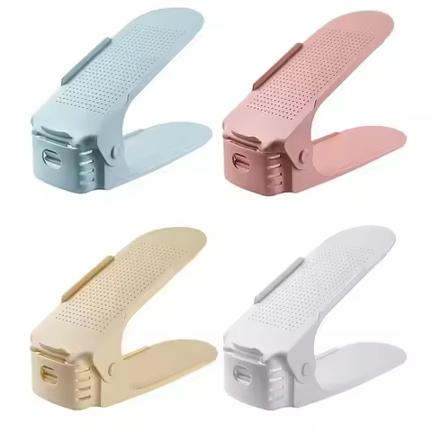 10Pcs Shoe Stacker Adjustable Shoe Slots Organizer Shoes Slots Space Saver Double Deck Rack Holder For Closet Organization Hot