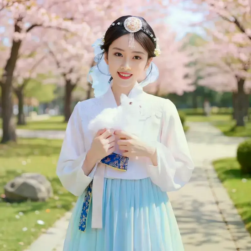 Diadema coreana con perlas y flores, diadema Hanbok, borlas a la moda, tocado tradicional, aro para el pelo para baile en escenario para mujer