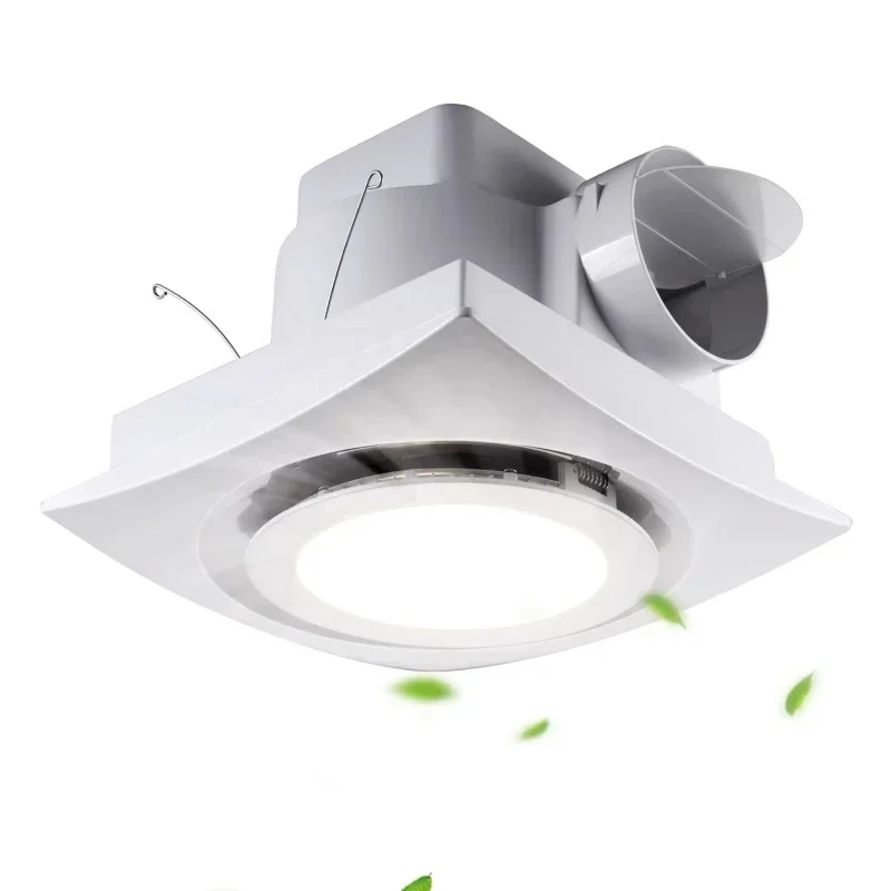 

4 "110V 110CFM Plastic Square Ceiling Bathroom Ventilation Fan Exhaust Fan with Light Emitting Diode Light