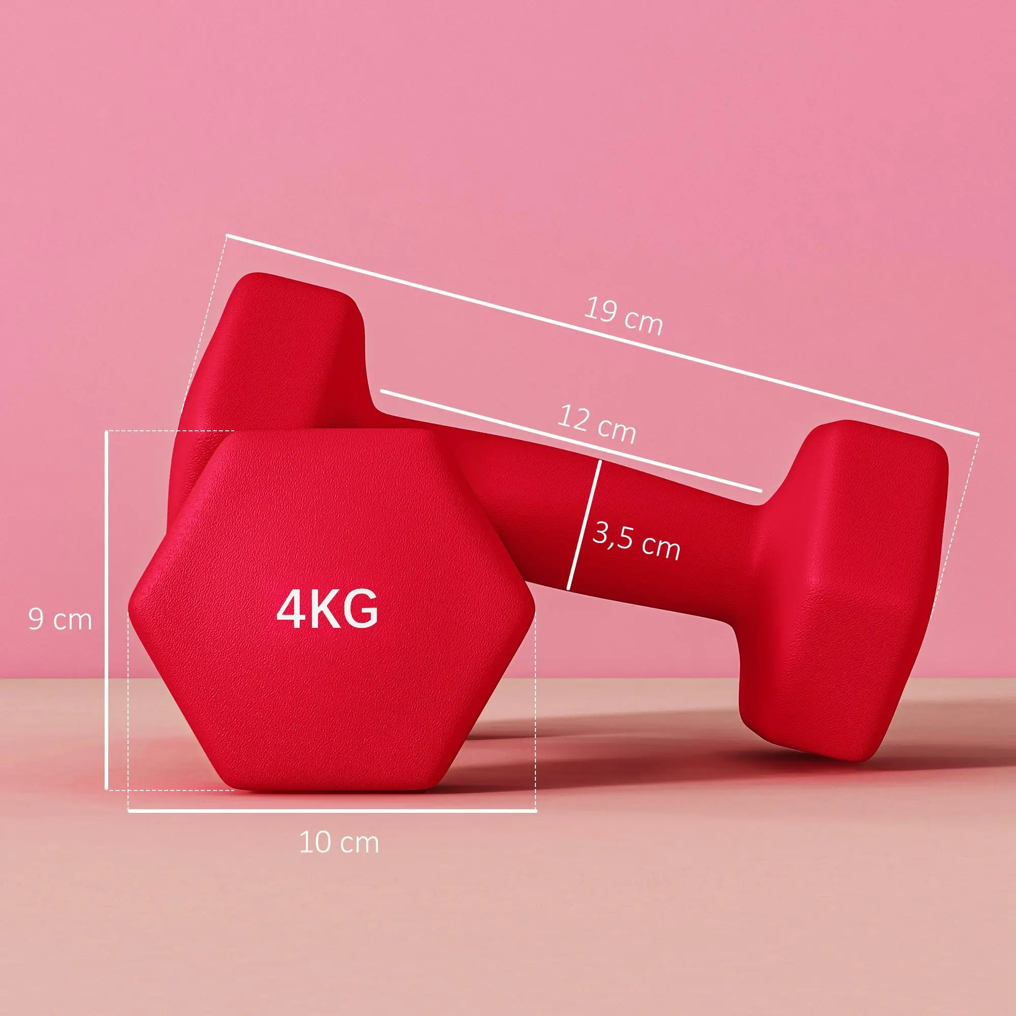 haltères sport now rouge – design et finitions