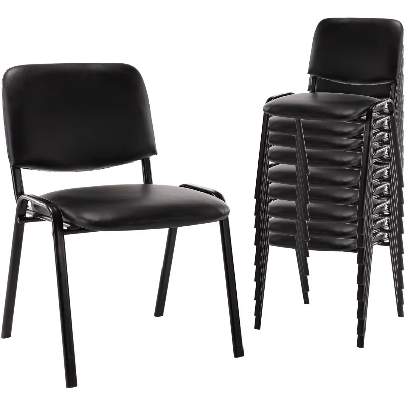 

Waiting Room Chairs Set of 10 Stackable Conference Room Chairs Pu Leather Office Guest Side Reception