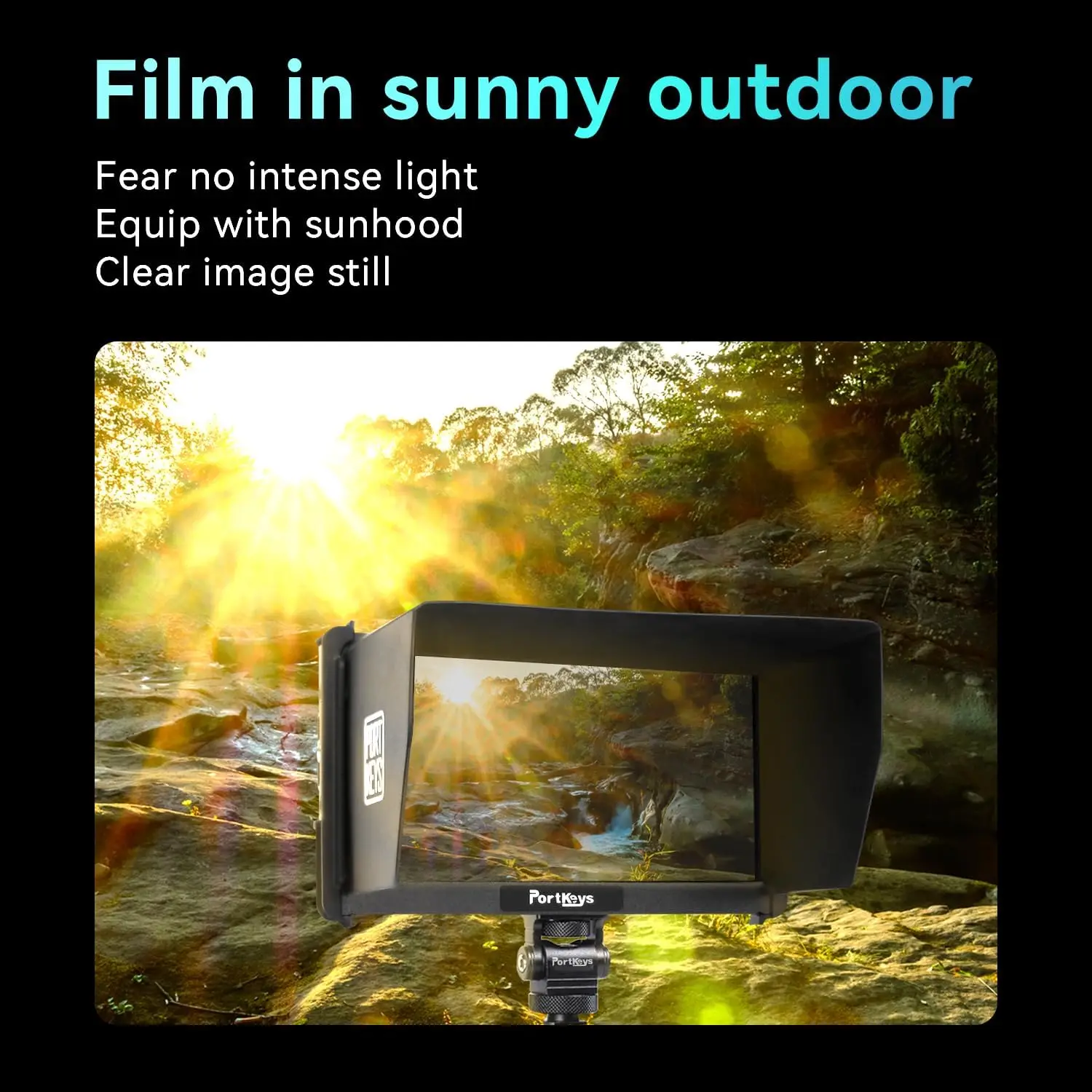 Portkeys HD7H Monitor de campo de câmera 7 '' 1000nit Monitor de câmera de alto brilho com teclas de atalho superiores adequadas para vídeo