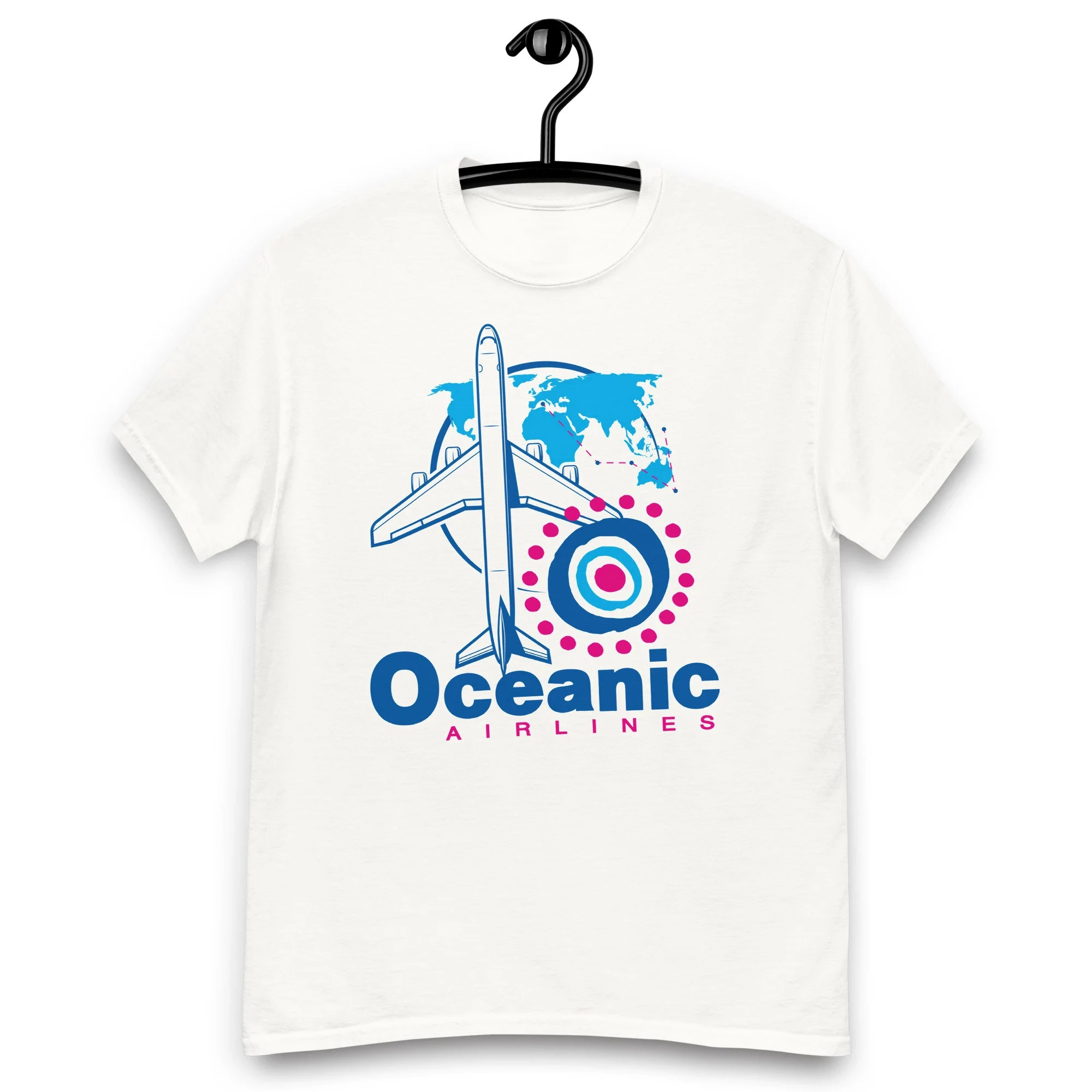 Best Selling New Oceanic Airlines T-shirt Graphic T Shirts Retro Streetwear High-quality Crew-neck Short-sleeved Men's T-shirt