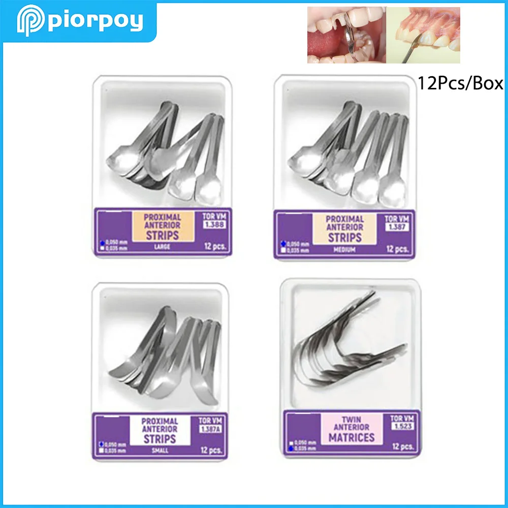 PIORPOY Dental Proximal Anterior Strips Twin Anterior Matrice Sectional Contoured Matrices System For Anterior Restoration
