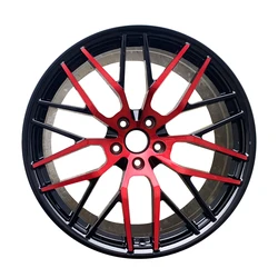 Customized 17 18 19 20 21 22 23 24 26 Inch 5x120 Red and Black Alloy Car Wheel Forging Rim for