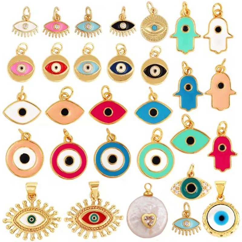 

Super Mini Turkish Lucky Evil Eye Charm Pendant,ojo turco bisuteria，Jewelry Necklace Bracelet Accessories L39