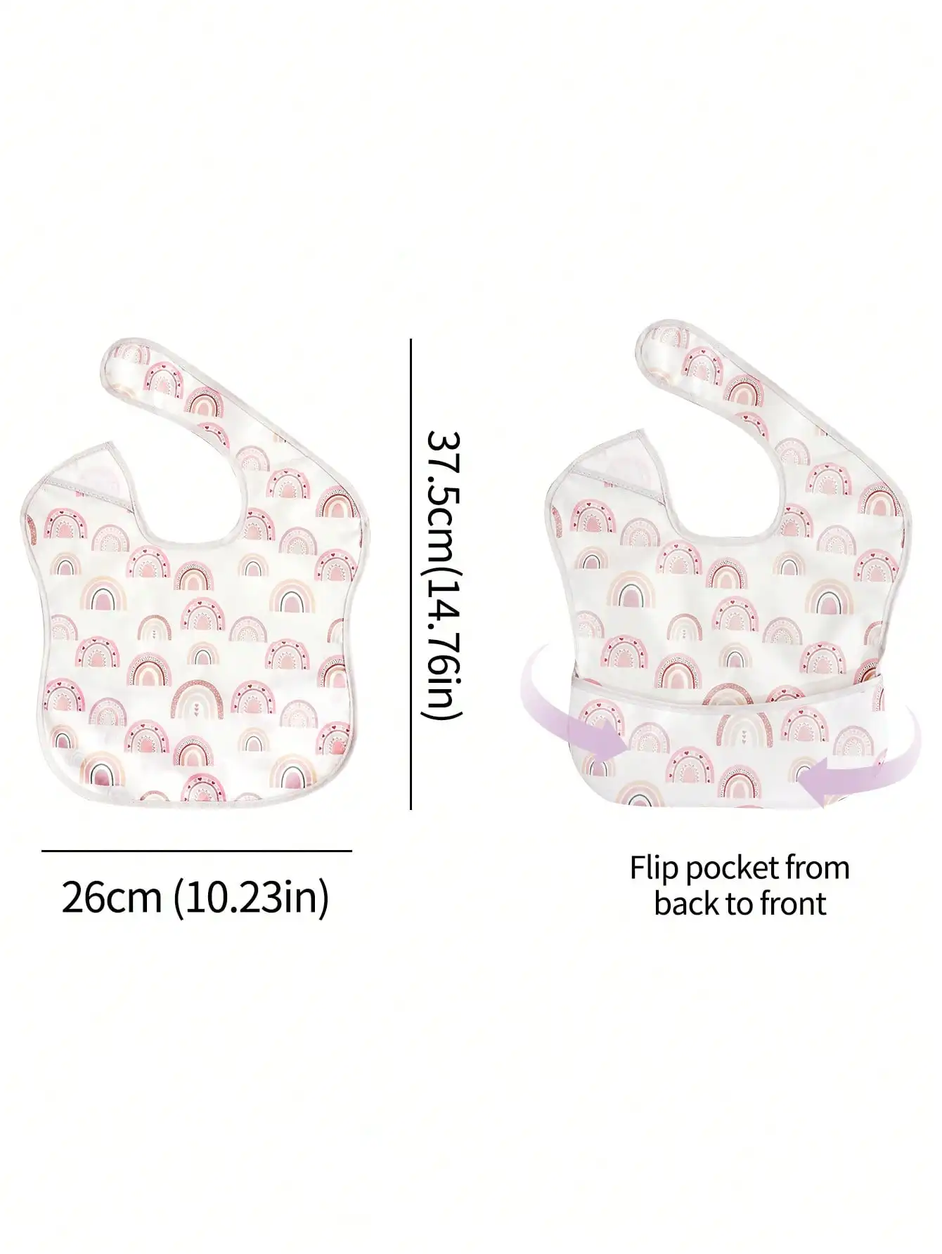 3 Pack Baby Bibs with Reversible Pocket, SuperBib Baby and Toddler for 6-24 Months, Essential Must Have for Eating