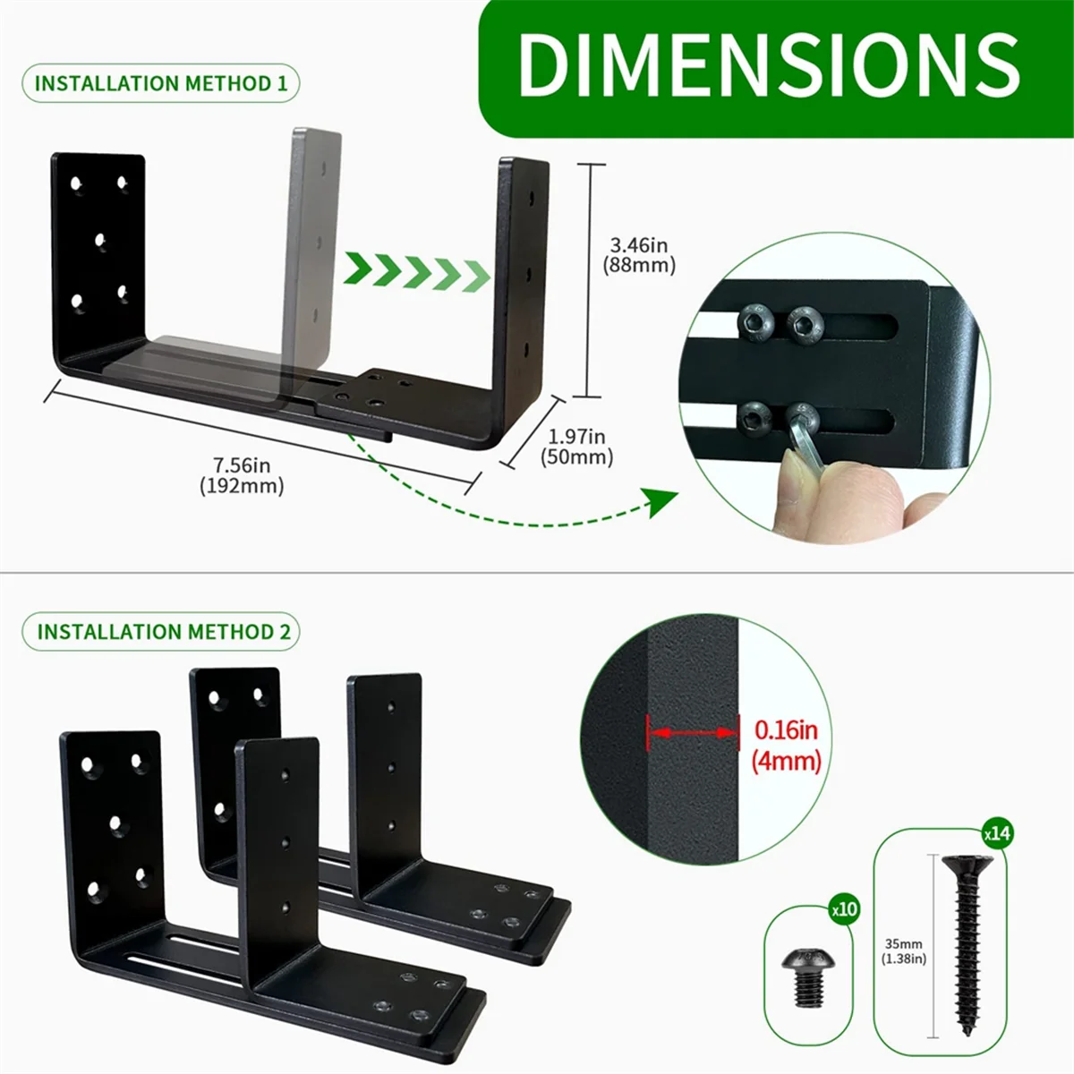 HEIßER Einstellbare Tür Barricade Halterungen, Heavy Duty Tür Sicherheit Halterung, Drop Open Bar Halter für Sicherheit