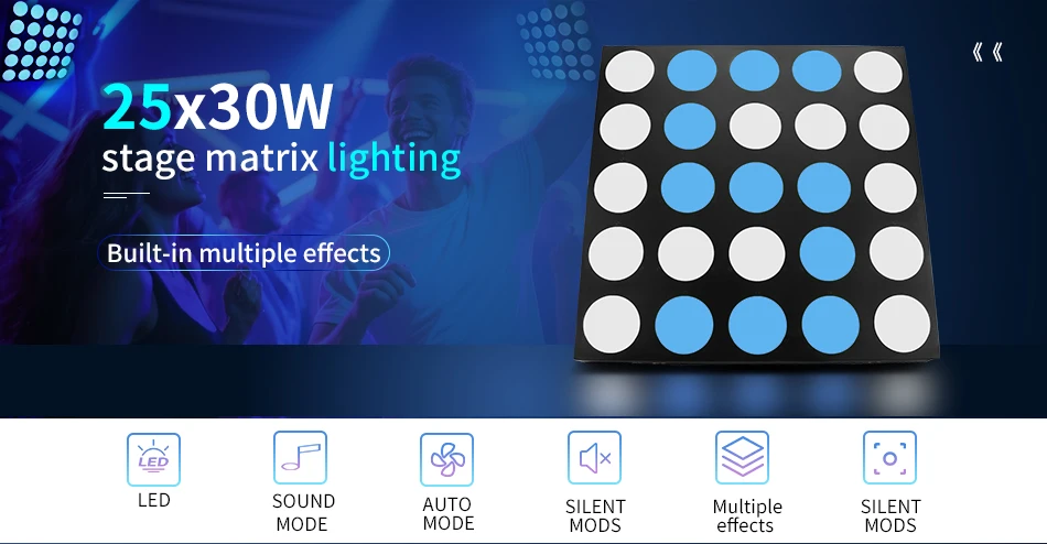 aicpose 25x30W RGBW 4-in-1 LED-Bühnenlicht DMX512 Einzelne Unabhängige Steuerung Professionelle DJ-Disco-Hochzeits-Dekorationsbeleuchtung – Detail 1