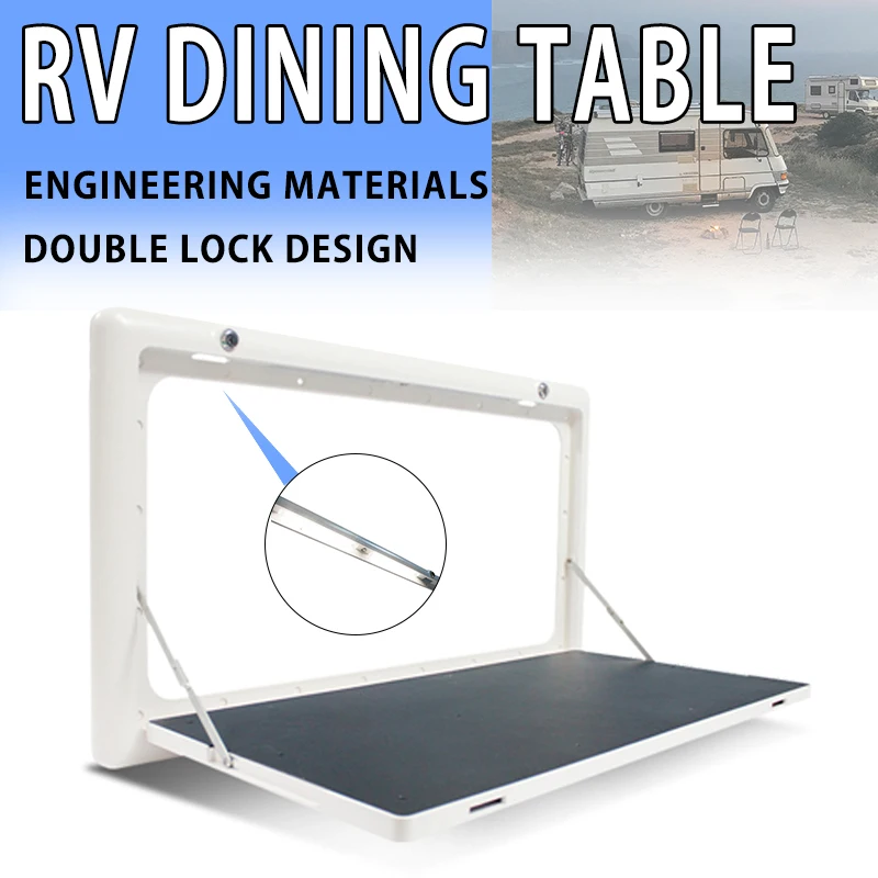 Caravan Camper accessories External folding dining table With lock Anti-aging material Camping car tools 800 x 450mm