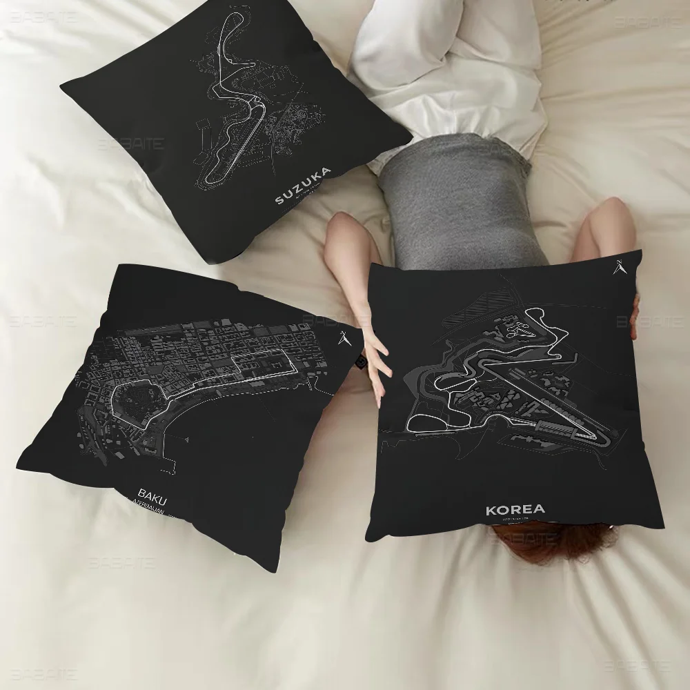 

F1 Imola Monaco Track Circuit Formula Motorsport Race Pillow Cover Design cushion Cover decor Holiday Decorati