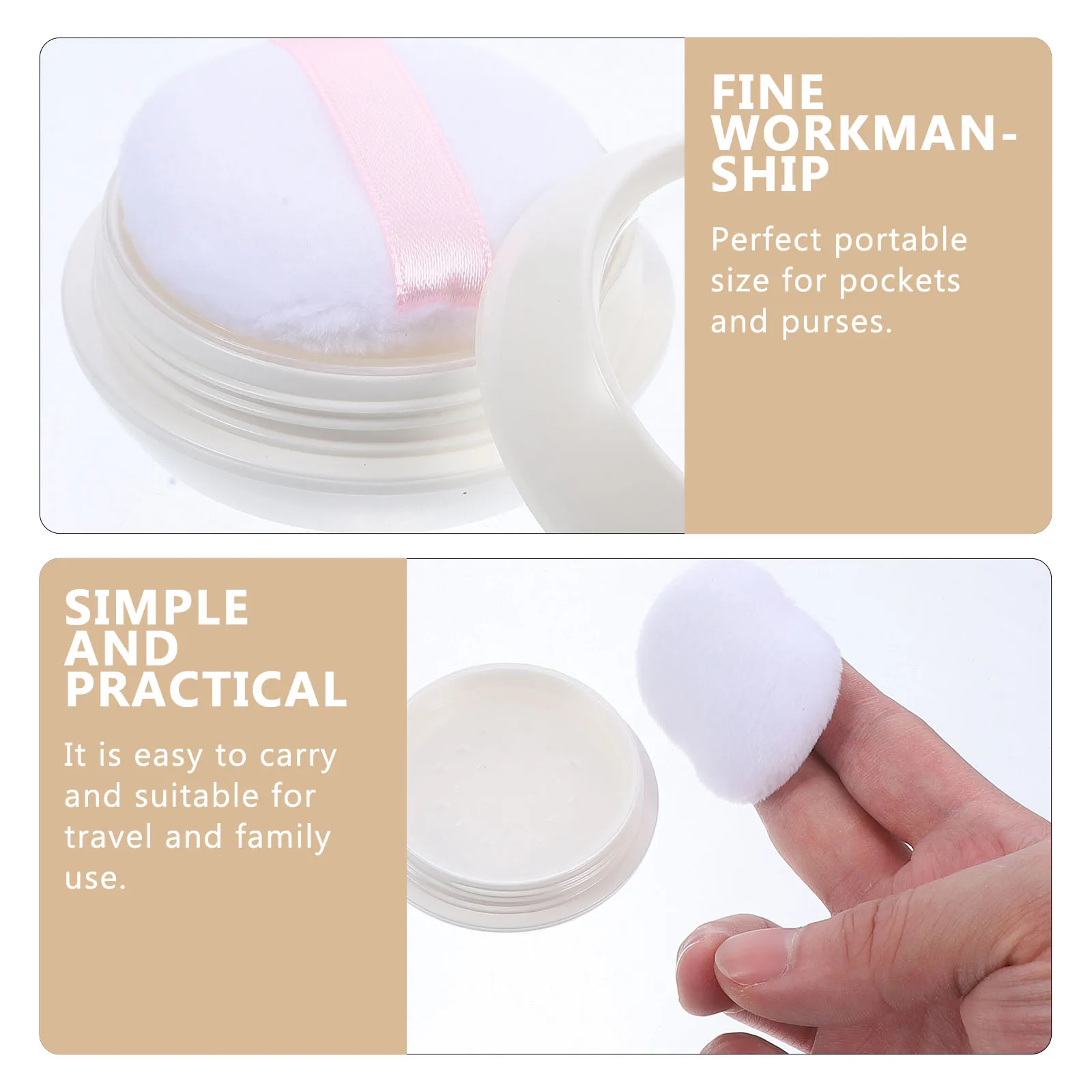 

1 set Powder Box Travel Jars Face Compact Container Storage For Loose Powder Glitter Blusher Creams Portable Makeup