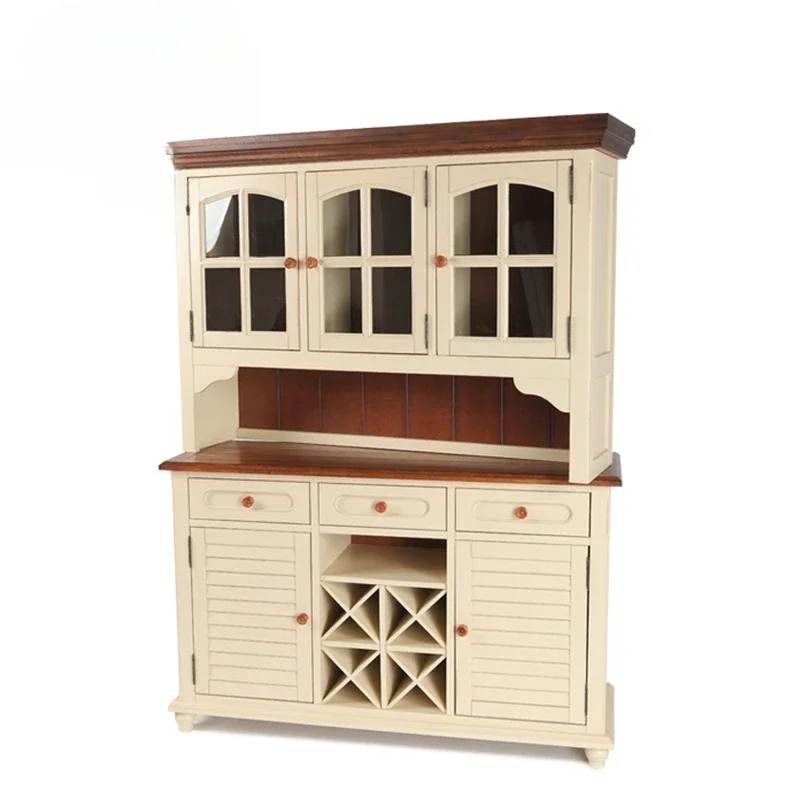 American solid wood kitchen dining side cabinet Modern residential entrance Storage wine cabinet Same furniture in the world