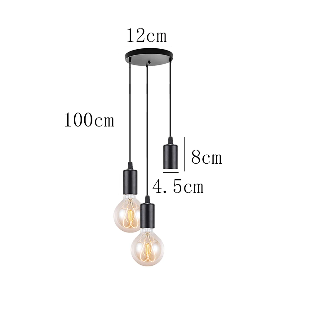 Lámparas colgantes de estilo Industrial de 3 cabezales, lámparas colgantes de araña nórdica E27 Loft Edison, lámparas colgantes para sala de estar y