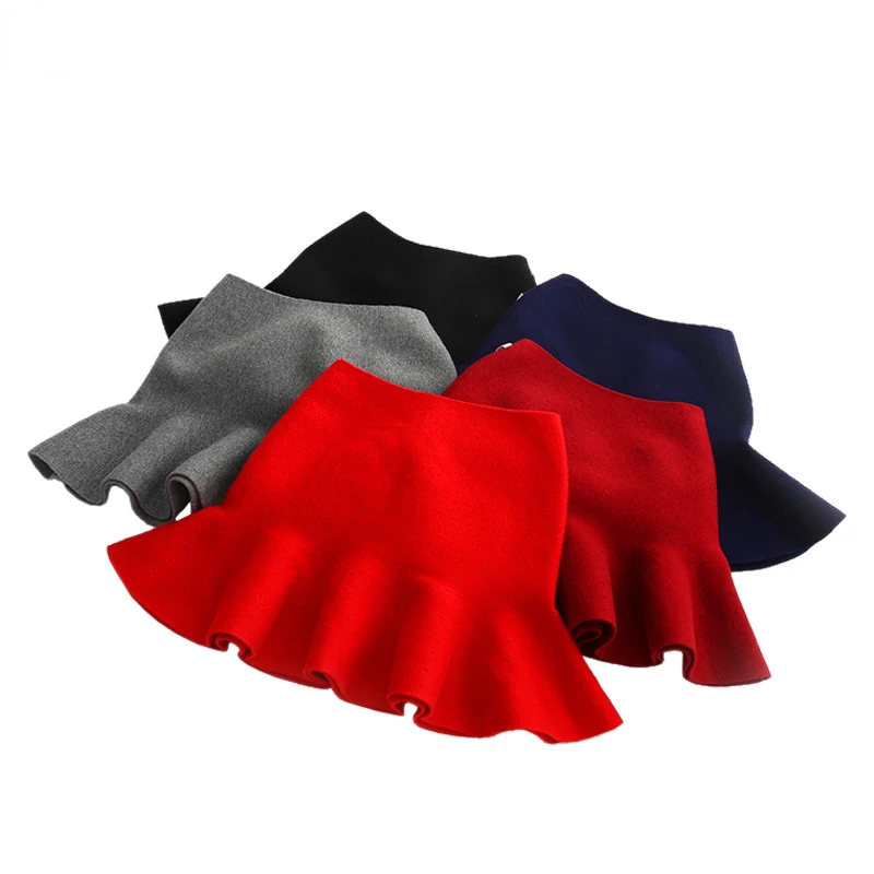 New Toddler Girls Trumpet Skirts 2023 Spring Autumn Quality Solid Color Knitted Petal Skirts for 2-8 Years Kids Fashion Outfit