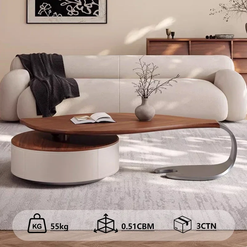 Modern Leaf Shape Walnut eneer Coffee Light Luxury Liing Room Home New Dener Creatie Special Shape Coffee T