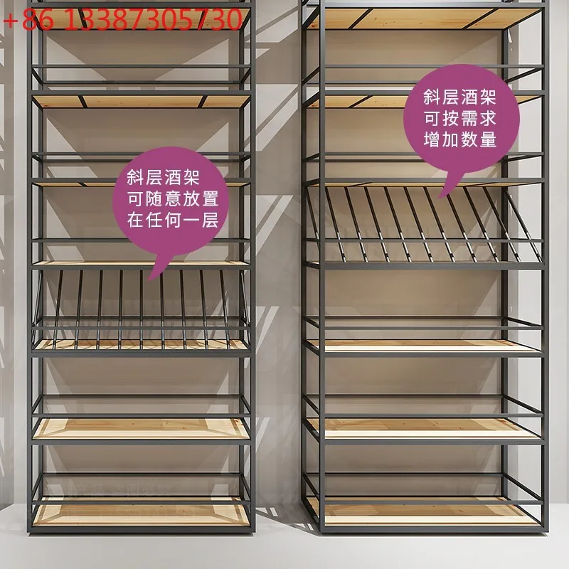 

Bar Wine Cabinet Industrial Wind Iron Wine Rack Commercial Winery Wall Shelf