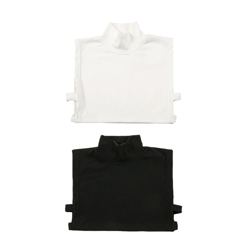

Women Solid Color Detachable Turtleneck Collar Fake Collar Half Top Blouses Pullover Simple Collar High Neck Mock Collar