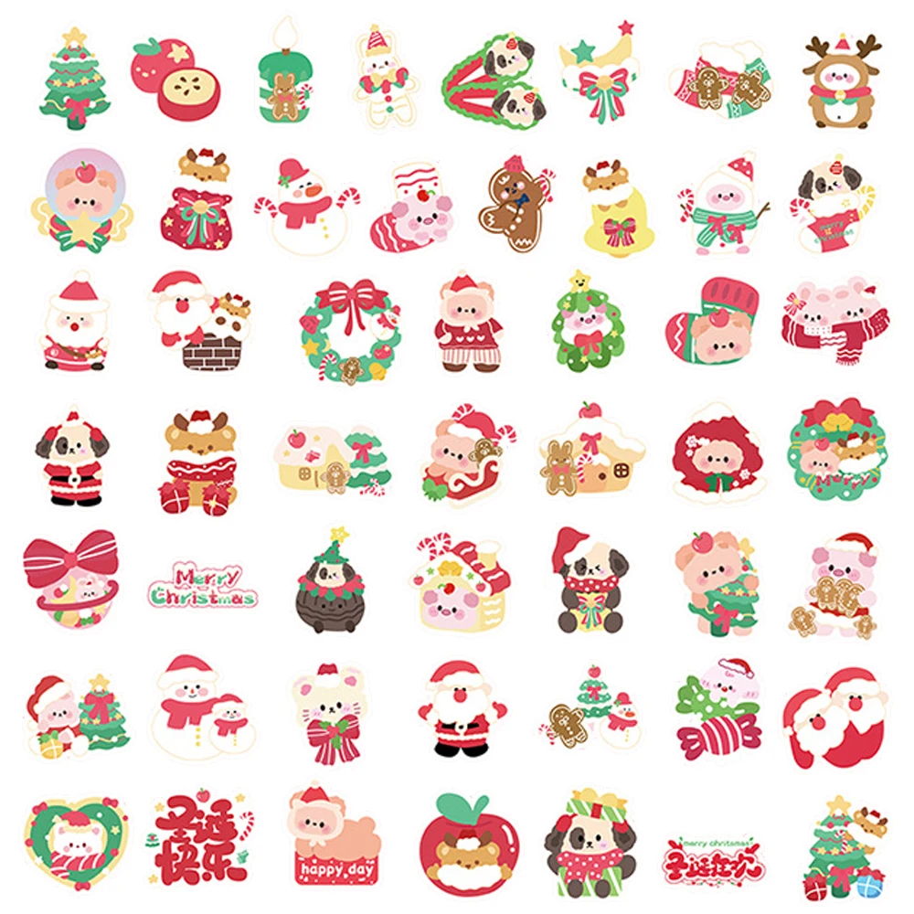 10/30/50/100pcs Kawaii Del Fumetto Di Natale Animale Adesivi Divertenti Graffiti Decalcomanie FAI DA TE Bagagli Notebook Laptop Carino adesivo per il Regalo