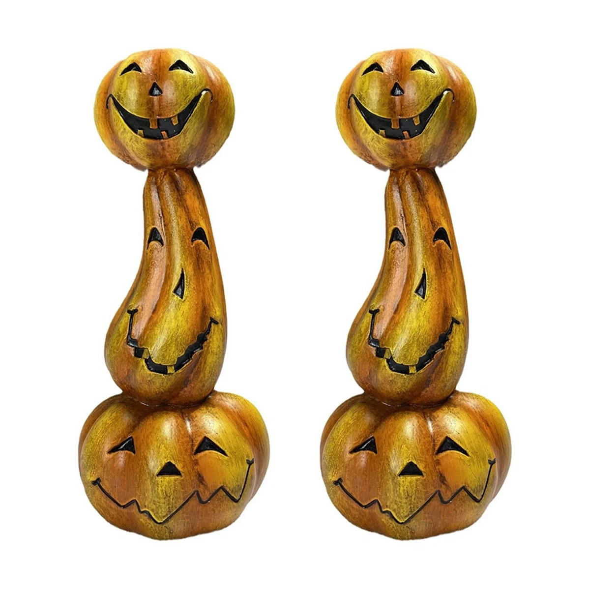 Pumpkin Candlestick Halloween Decorations Table Centerpiece Candle Holder 2Pcs