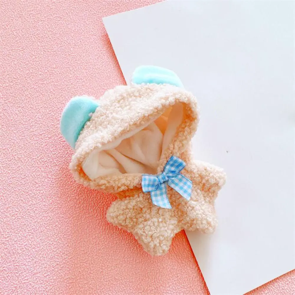 면 인형 옷 원피스, 활 머리 장식 미니 옷, 봉제 점프 슈트, 면 인형 장난감 액세서리 I, 10cm