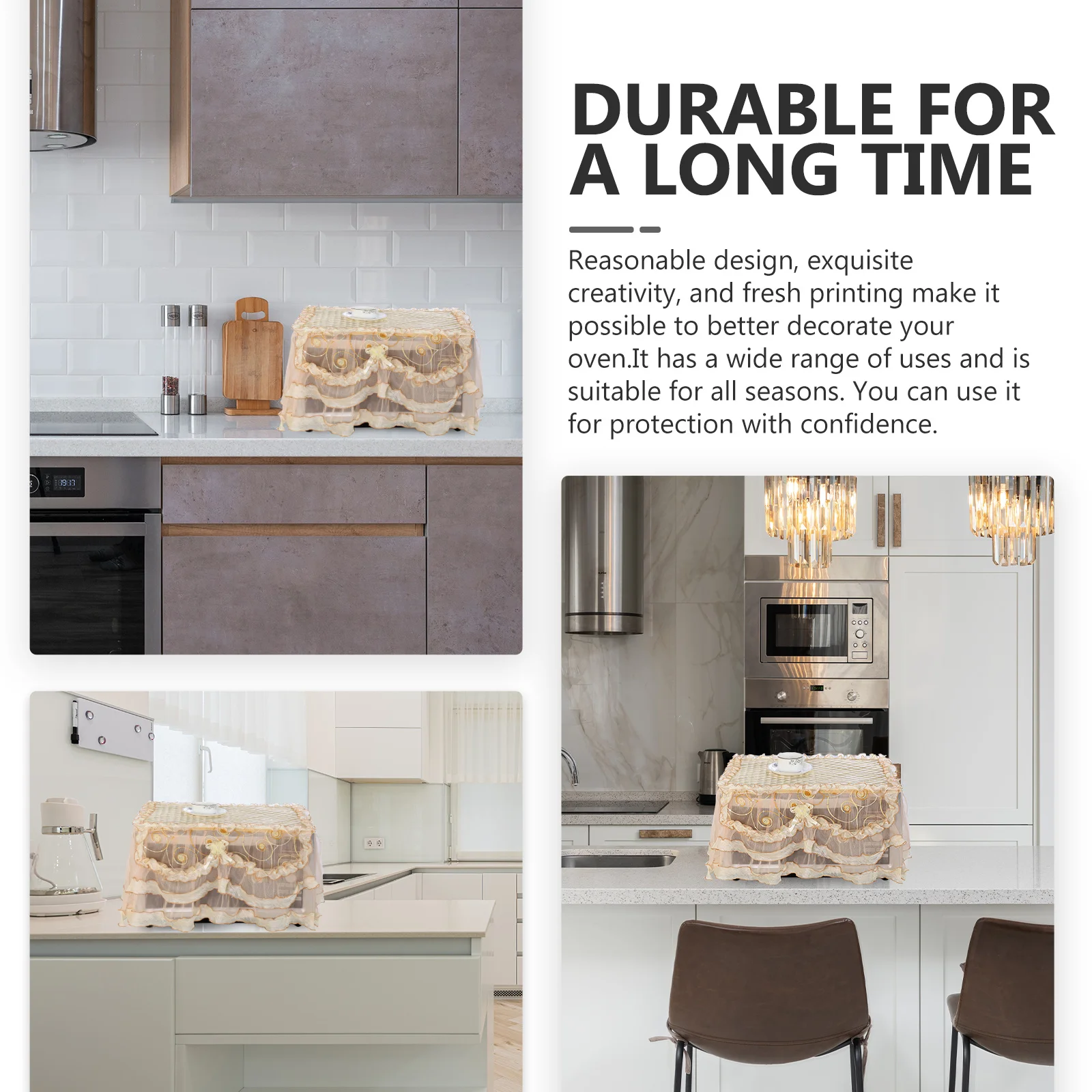 

1Pcs Dust-Proof Microwave Oven Cover Polyester Protective Cover Flexible Kitchen Oven Protector Oil-Resistant Reusable