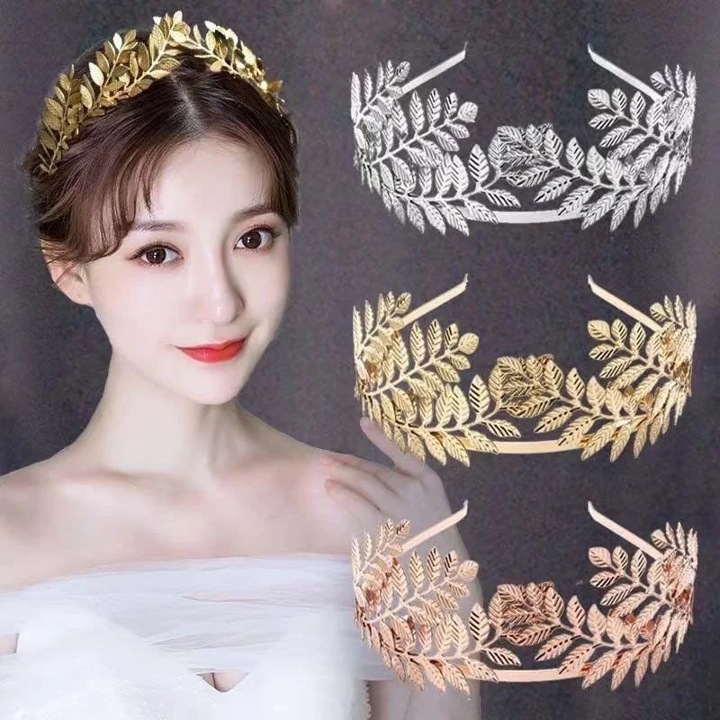 

Золотая корона-венок для свадьбы, головной убор из розового золота, аксессуары для волос в старинном стиле, модные ювелирные украшения