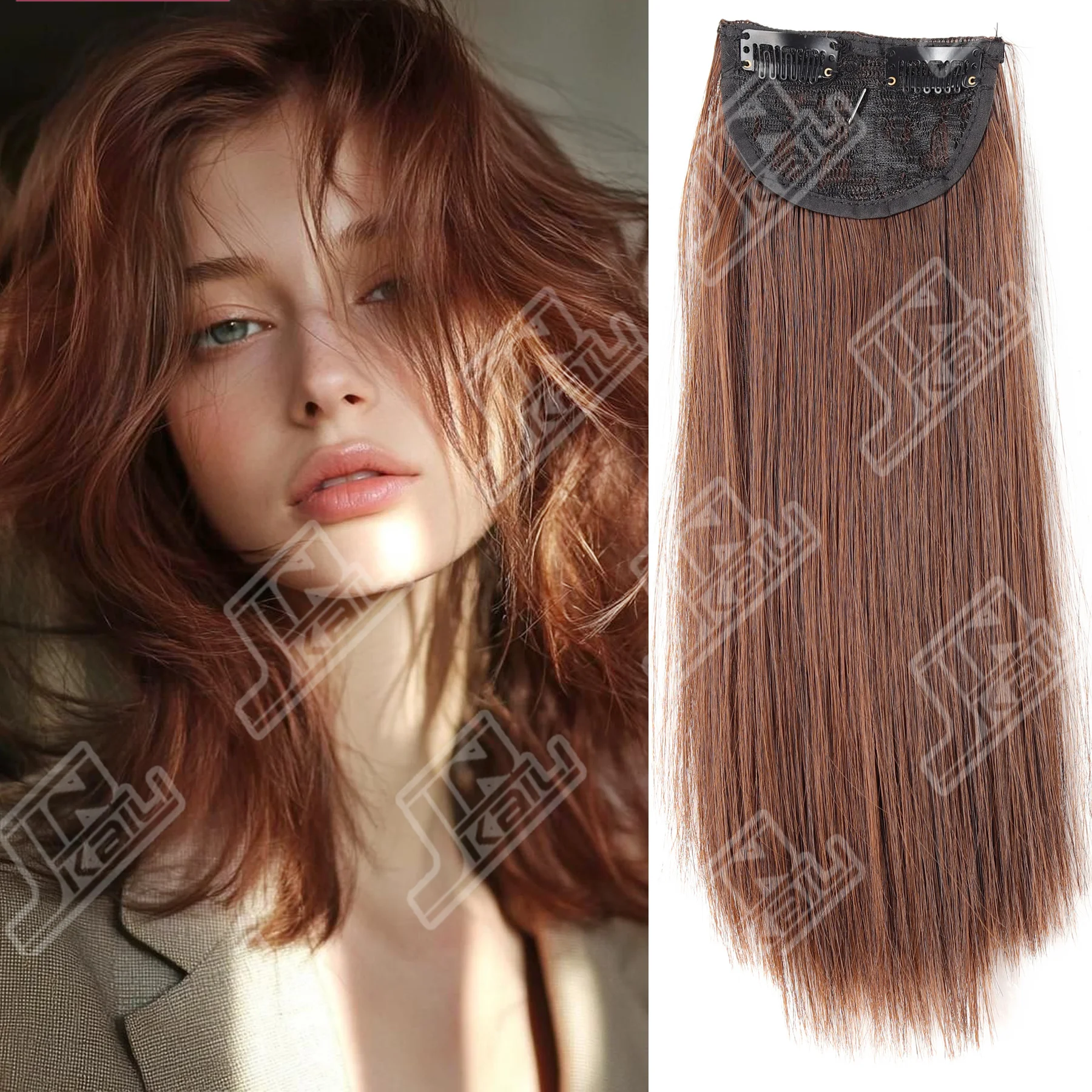 JKL Invisible Hair Fluffy Clip in Head Women Fluff Hair Styling Cushion Hairpieces Pad Short Straight Patch Hair Extension