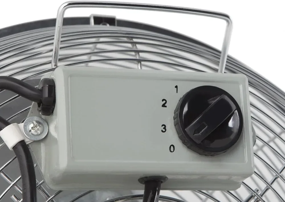 Orbegozo PWS 1950 - Ventilador de pie Industrial، 3 velocidades، aspas metalicas، asa de transport، 155 W، negra y plateado