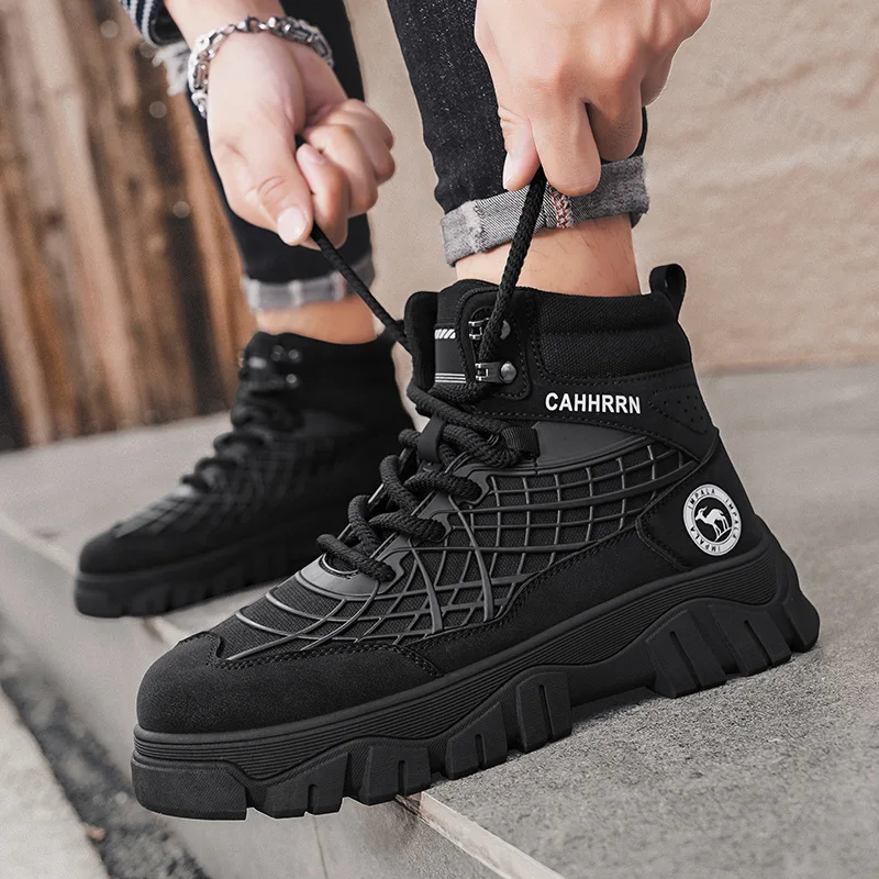 

Осенние мужские высокие кроссовки, новинка 2025 года, высокие ботильоны, удобная повседневная обувь, уличные кроссовки, высокое качество, Zapatillas