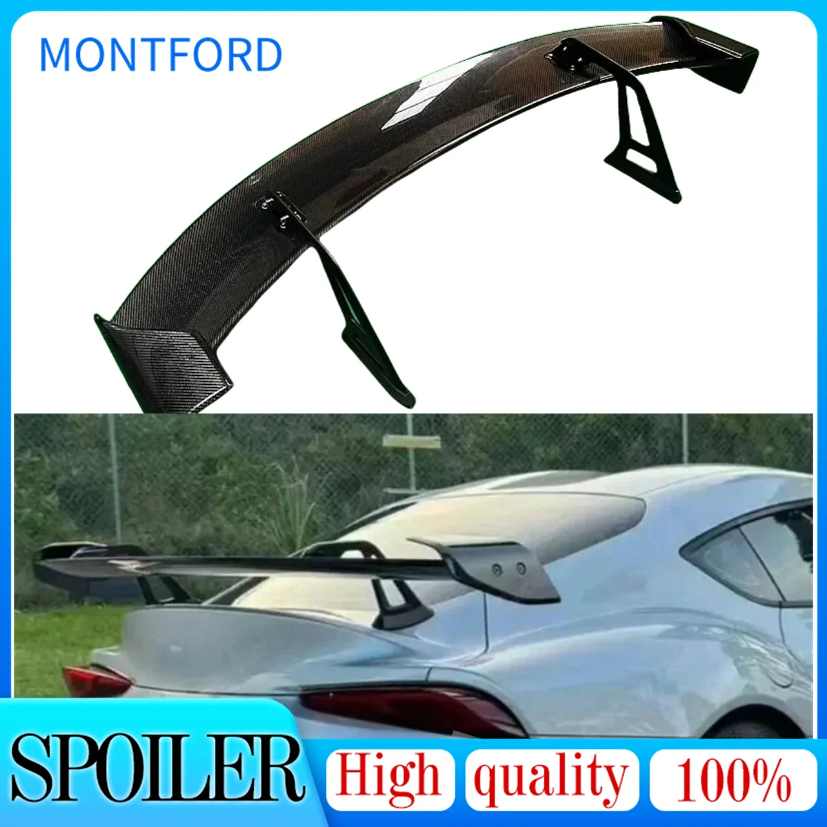 

For Toyota Supra A90 A91 2019-2022 High Quality Carbon Fiber Rear Gloss Black Spoiler Wing Trunk Lip Boot Cover Car GT Styling