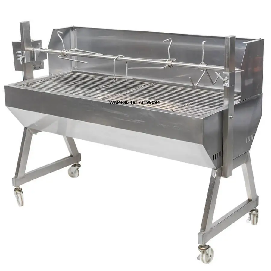 1500mm Stainless Steel Charcoal BBQ Grill Spartan Pig Spit Roaster Grill