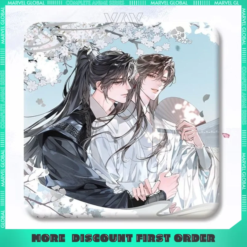 Invitation to Wine Original Work Square  Anime Character Badge Homemade by Doujin Peripheral Spring Poetry Collection Fan Gifts