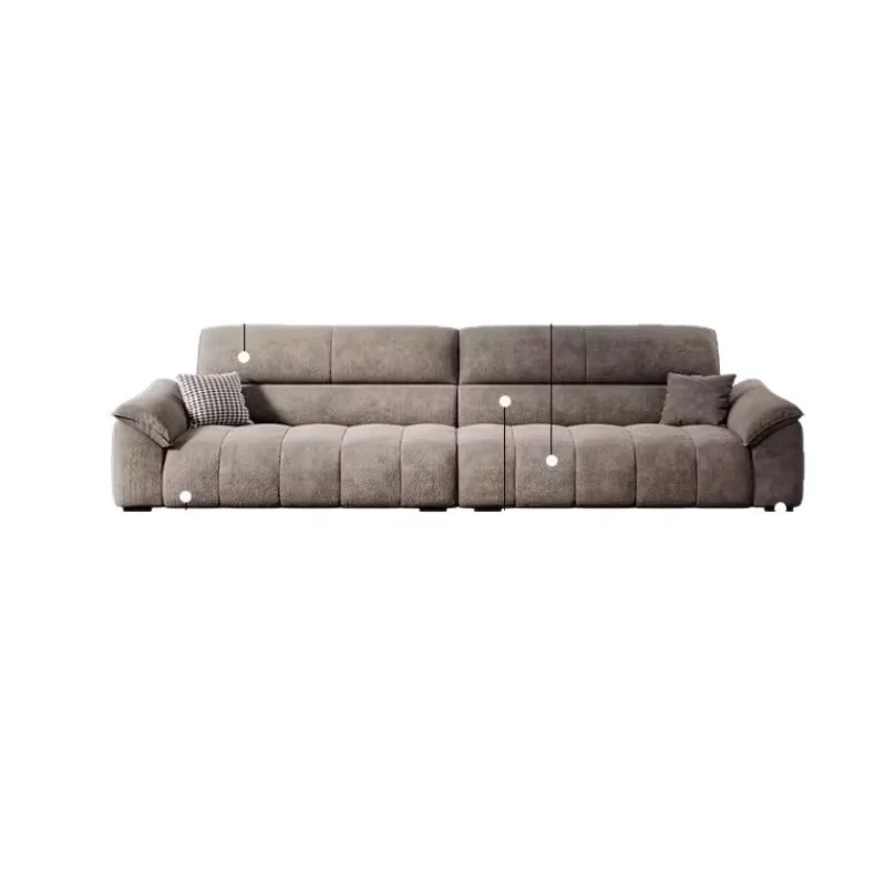 #Modern Luxury Light Grey Textured Fabric Sofa Soft Spacious TuftedCloud Couch with Ottoman for Living Room Home Hotel Apartment