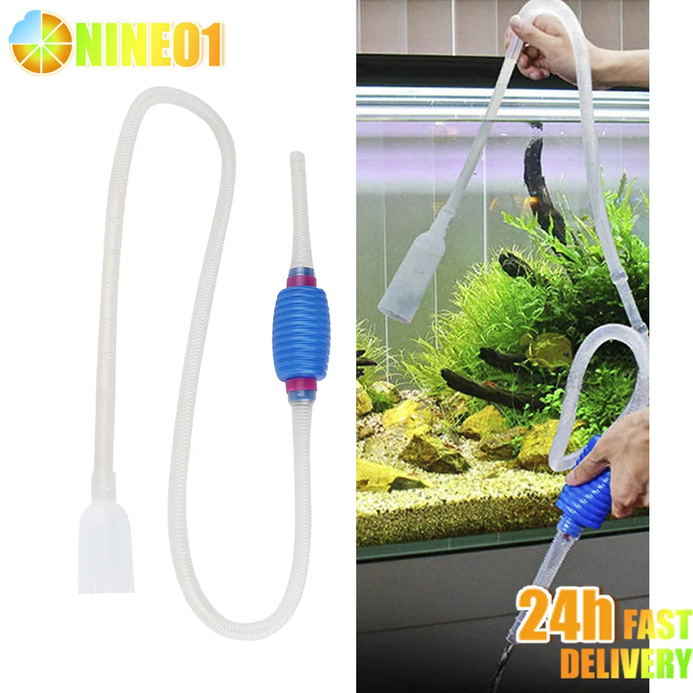 Aquarium Siphon Fish Tank Syphon Plastic Vacuum Gravel Water Filter Cleaner Siphon Pump Manual Cleaner Safe Vacuum Cleaning Tool