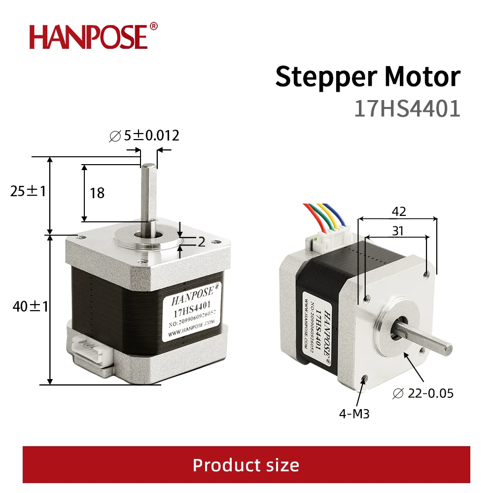 5PCS 17HS4401 4-lead 42 motor 42BYGH 1.5A 40N.CM for CNC Laser Grind Foam Plasma Cut 3D printer Nema17 Stepper Motor 12v